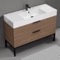 Modern Bathroom Vanity, Walnut, 48